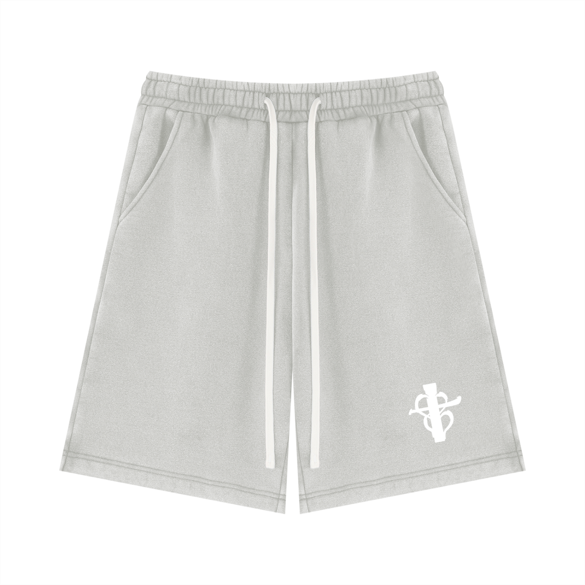 Unisex Vintage Wash cross my heart flag ship Fleece Shorts