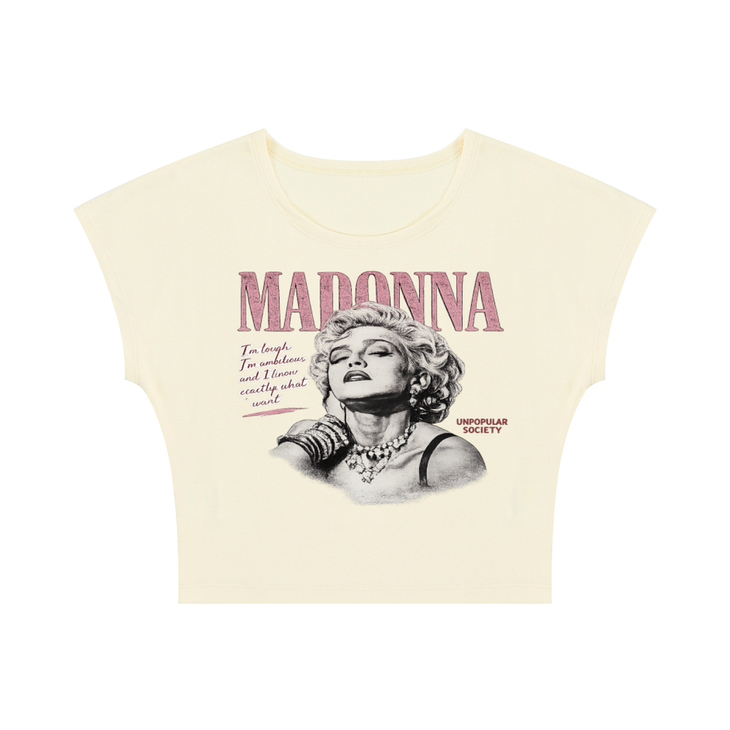 Unpopular Society Madonna classic cropped tee back view
