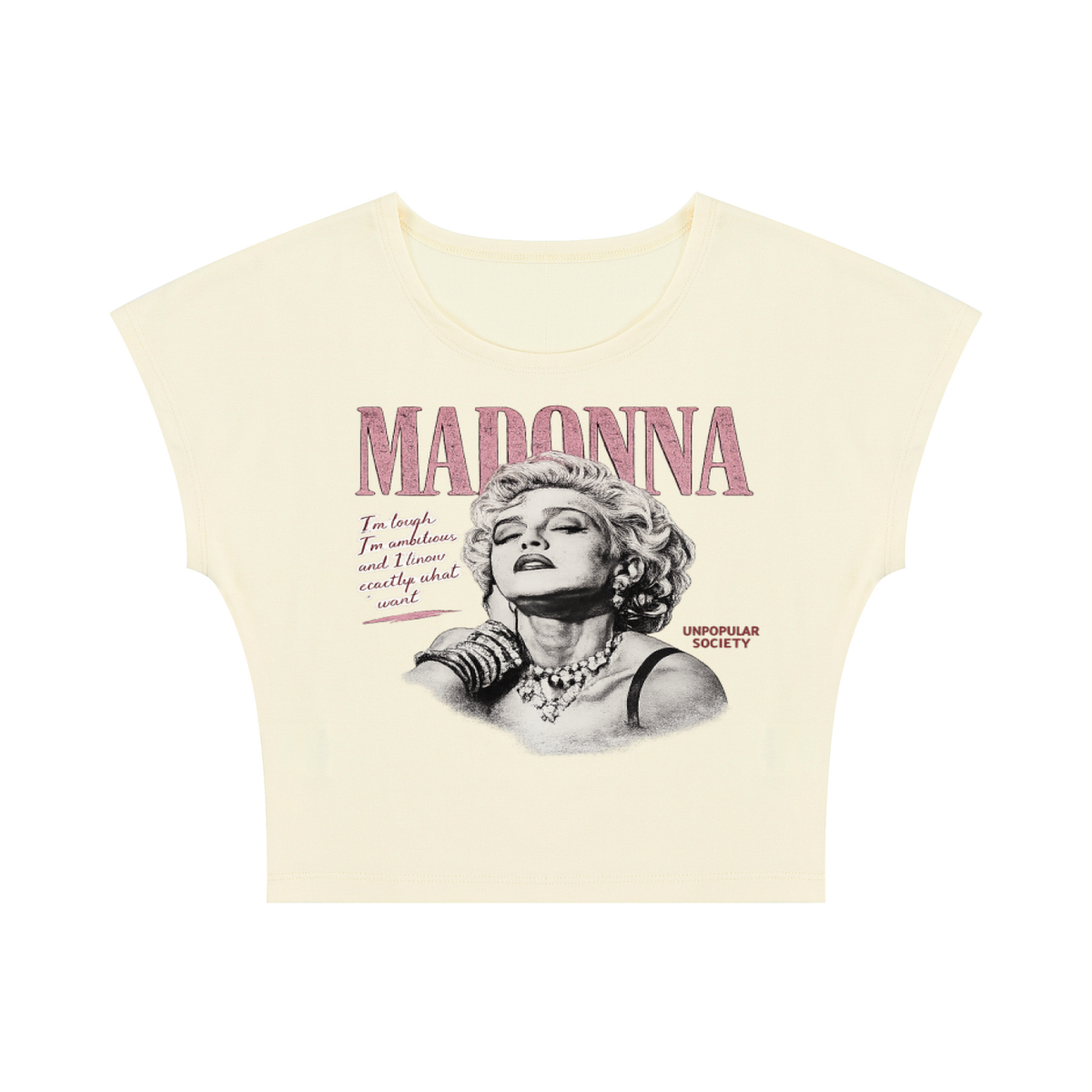 Unpopular Society Madonna classic cropped tee back view
