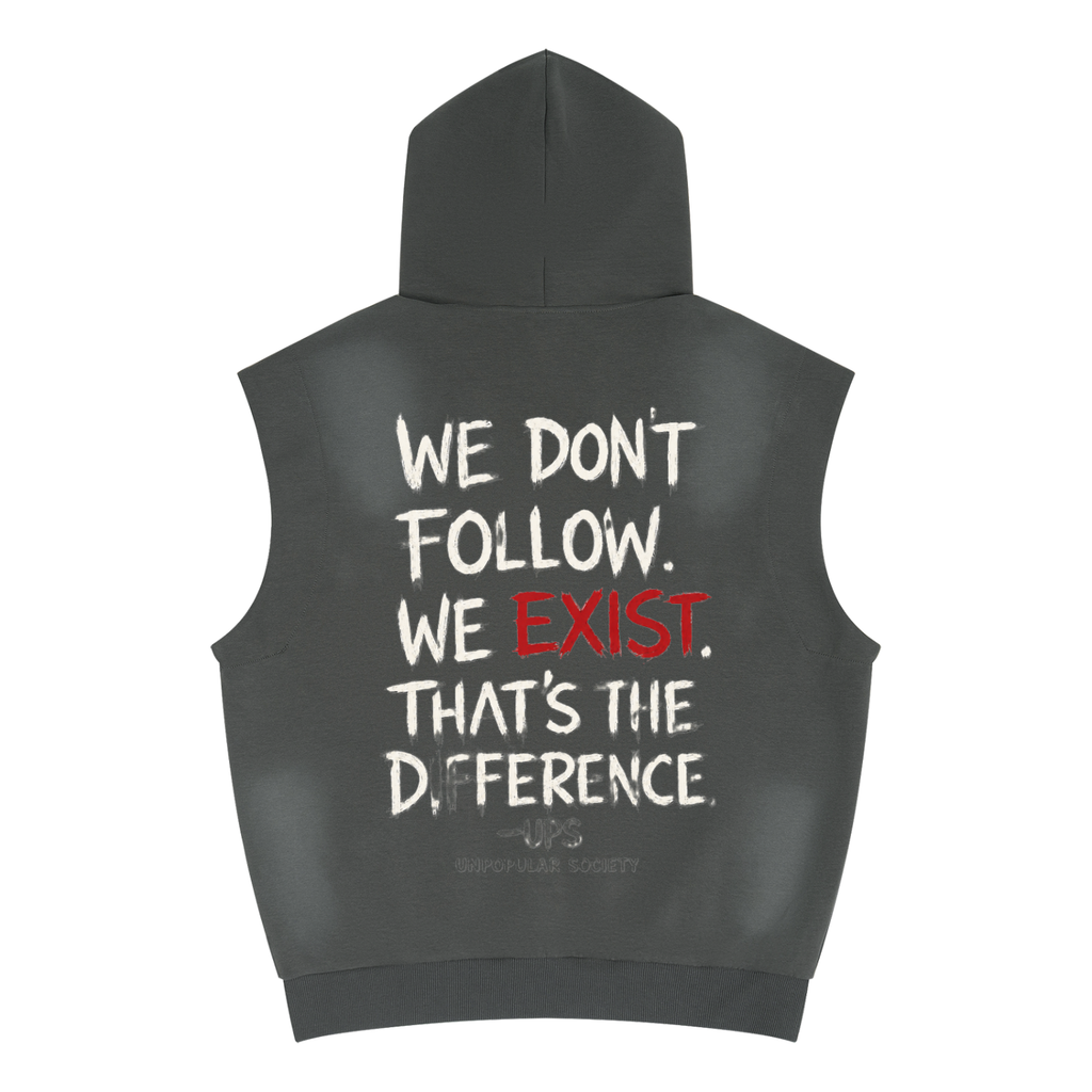Unpopular society Unisex Vintage Wash Sun Fade Sleeveless Hoodie