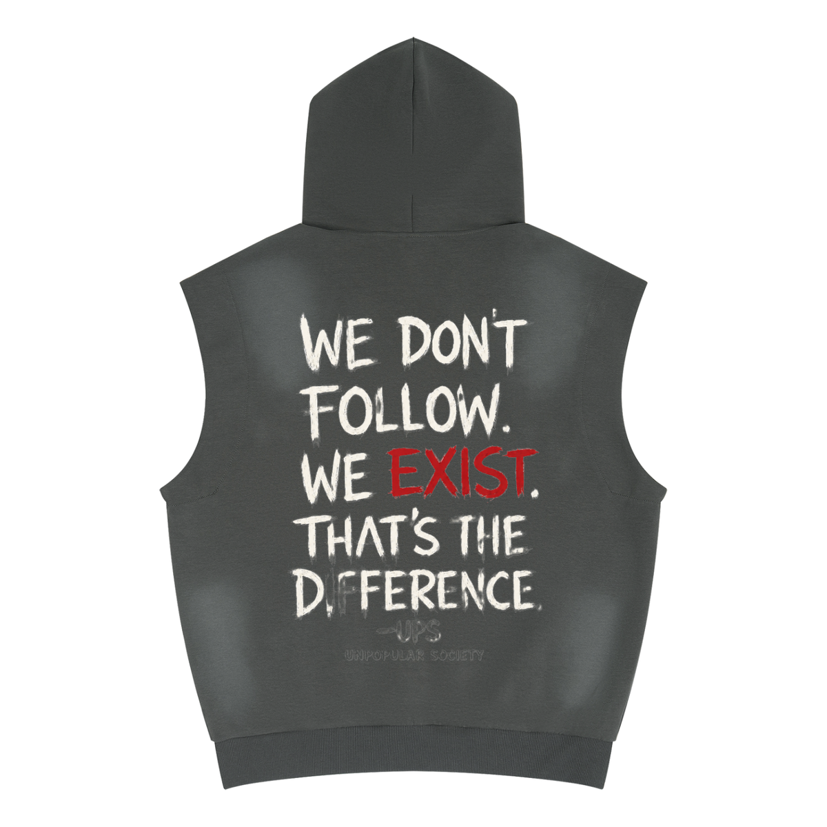 Unpopular society Unisex Vintage Wash Sun Fade Sleeveless Hoodie