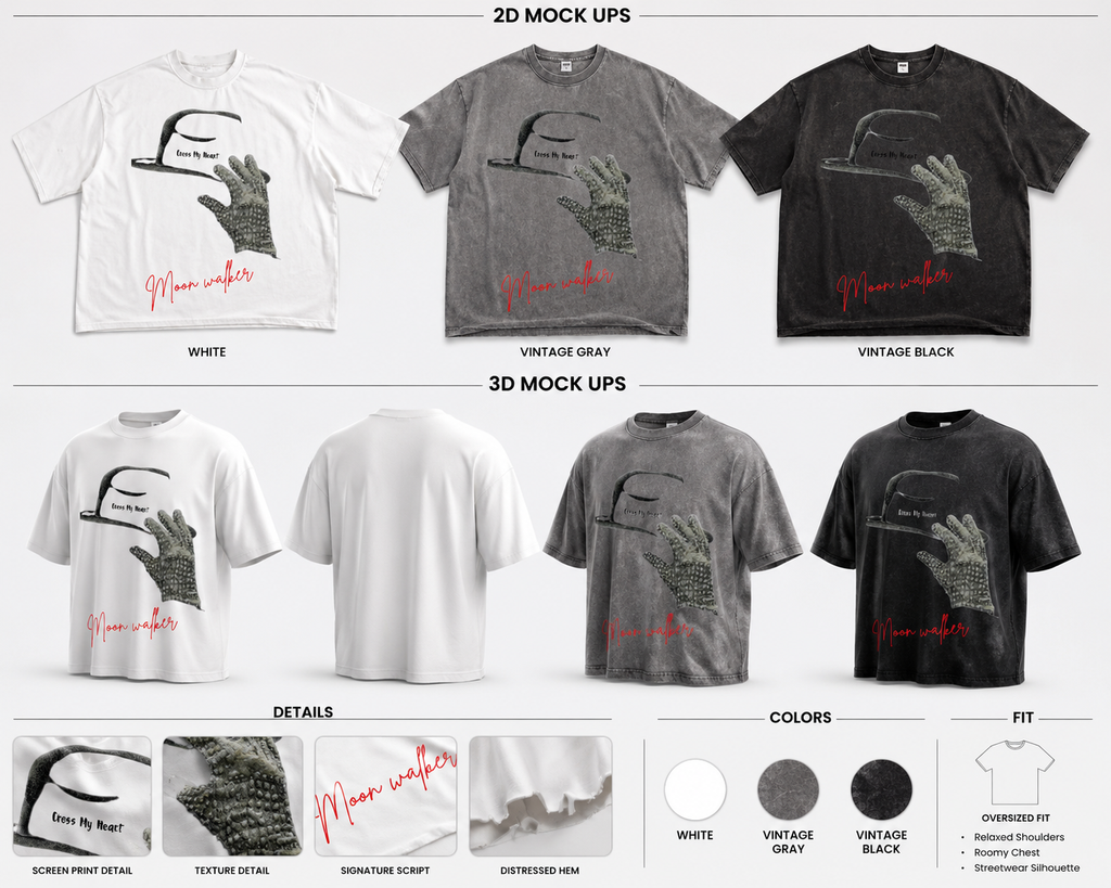 CROSS MY HEART — “MOON WALKER” HEAVYWEIGHT TEE