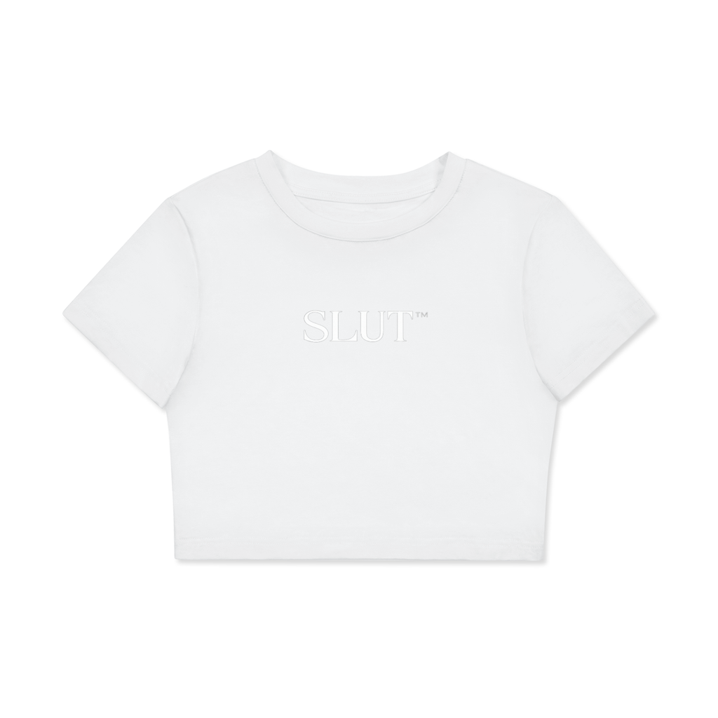 Fitted Crop Cotton SLUT Tee