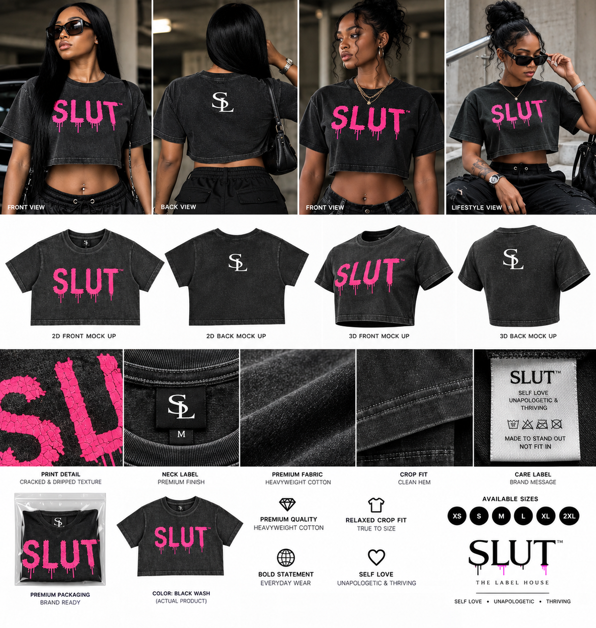 Snow Washed Crop Top slut tee