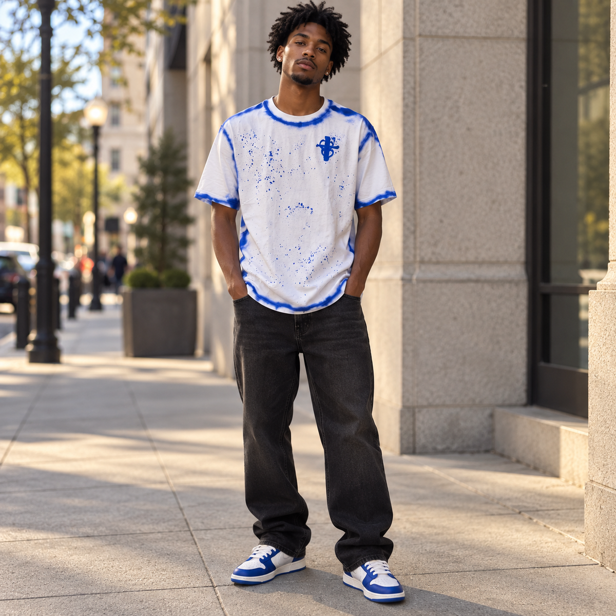 Cross My Heart™ Blue Halo Splatter Tee — One of a Kind