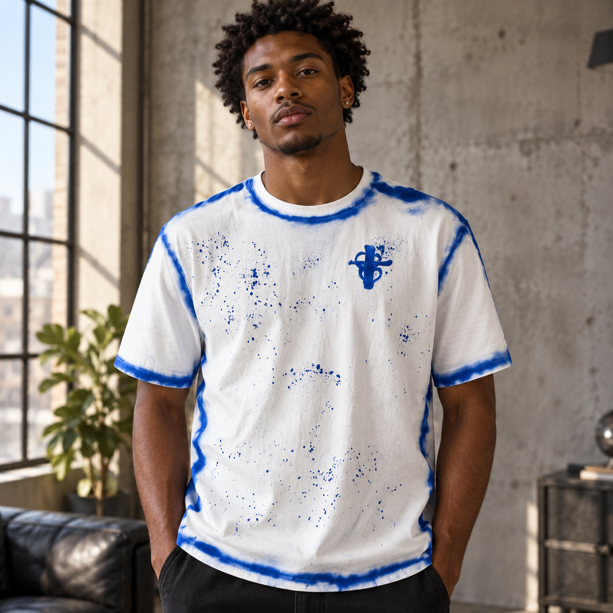 Cross My Heart™ Blue Halo Splatter Tee — One of a Kind