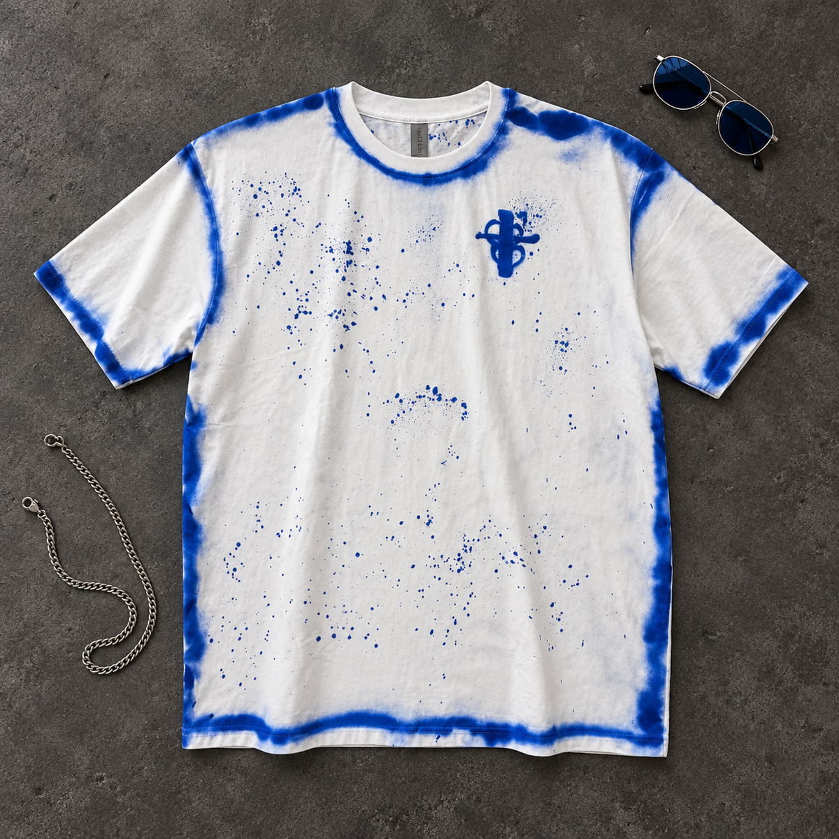 Cross My Heart™ Blue Halo Splatter Tee — One of a Kind