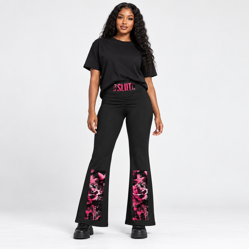 SLUT  Floral Flare Leggings  Strong  Liberated  Unapologetic Thriving