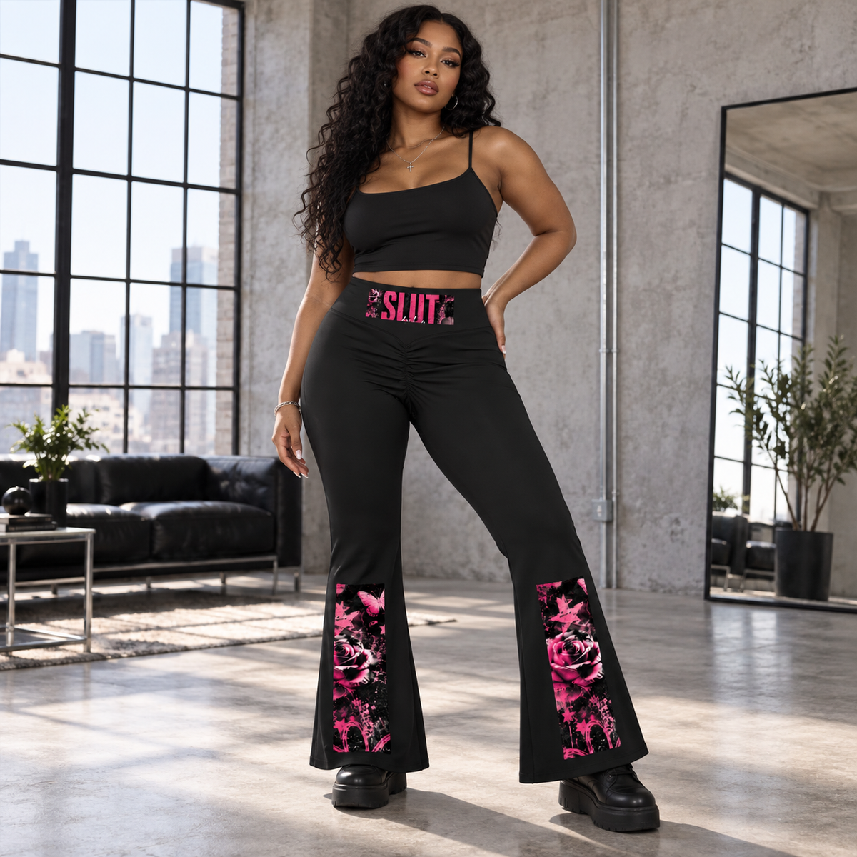 SLUT  Floral Flare Leggings  Strong  Liberated  Unapologetic Thriving