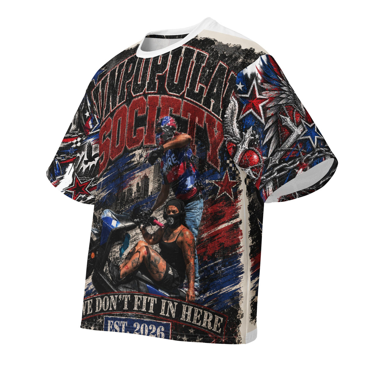 Unpopular society speed racer Oversized cotton t-shirt