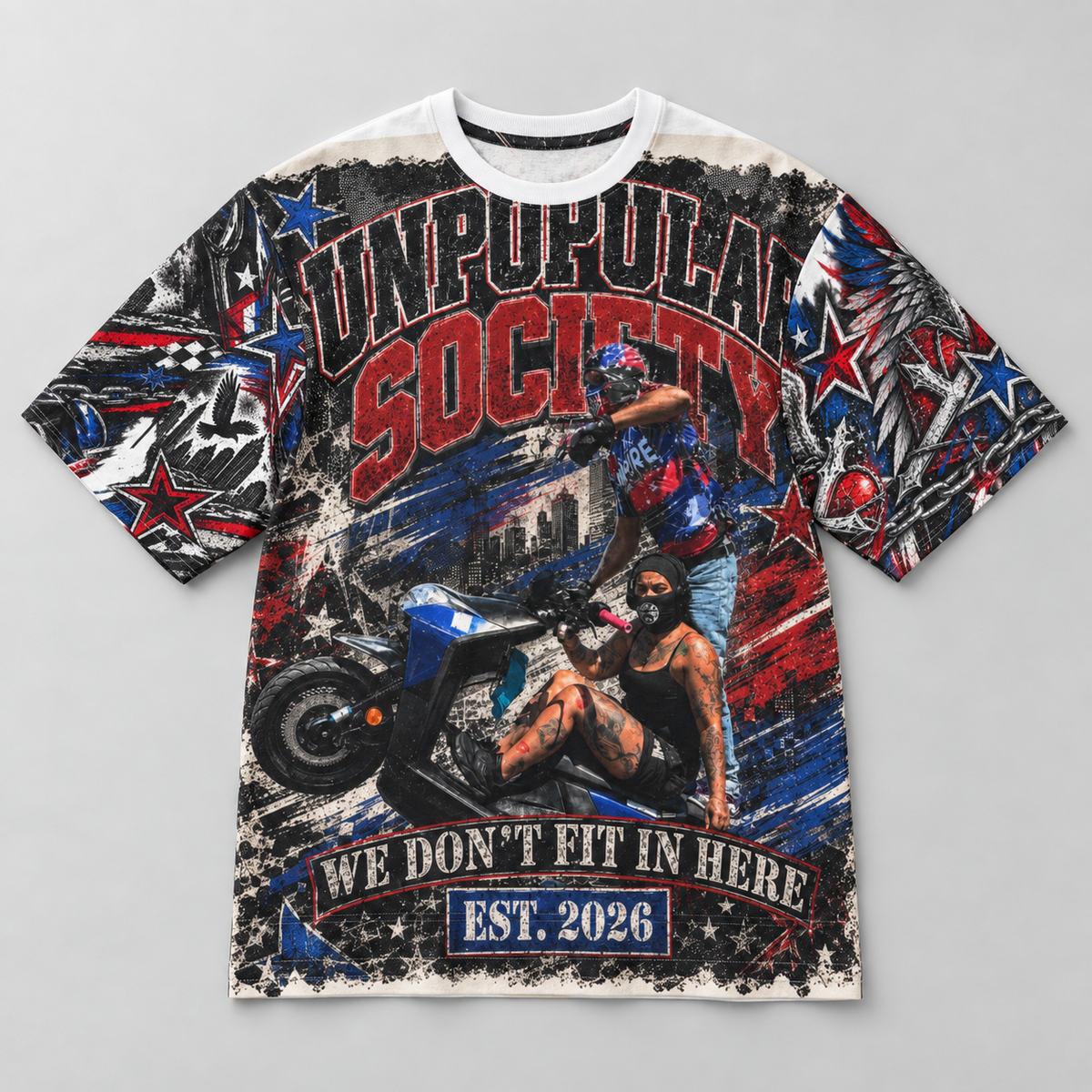 Unpopular society speed racer Oversized cotton t-shirt