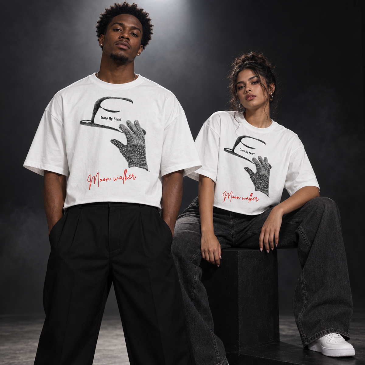CROSS MY HEART — “MOON WALKER” HEAVYWEIGHT TEE