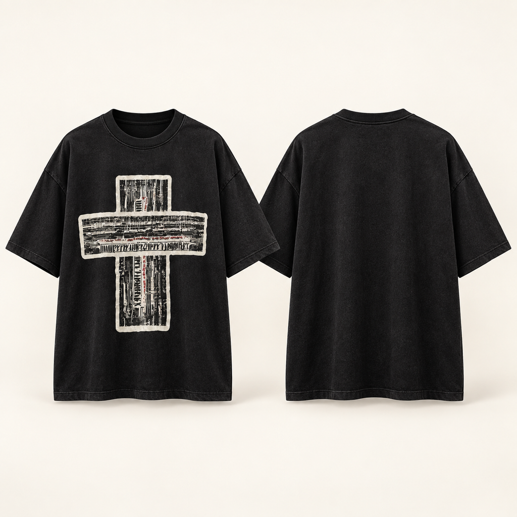 BAD — NEWSPAPER CROSS TEE