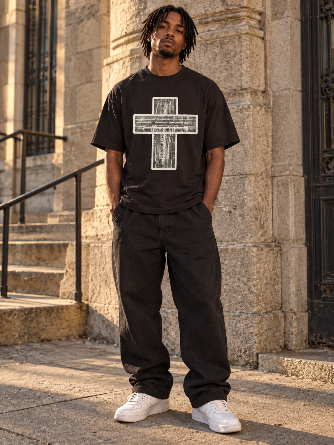BAD — NEWSPAPER CROSS TEE