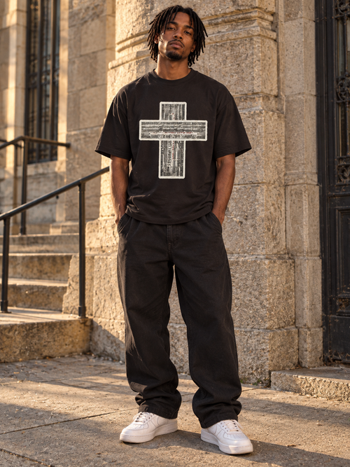 BAD — NEWSPAPER CROSS TEE