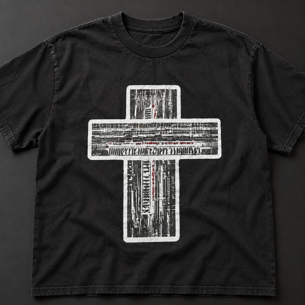 BAD — NEWSPAPER CROSS TEE