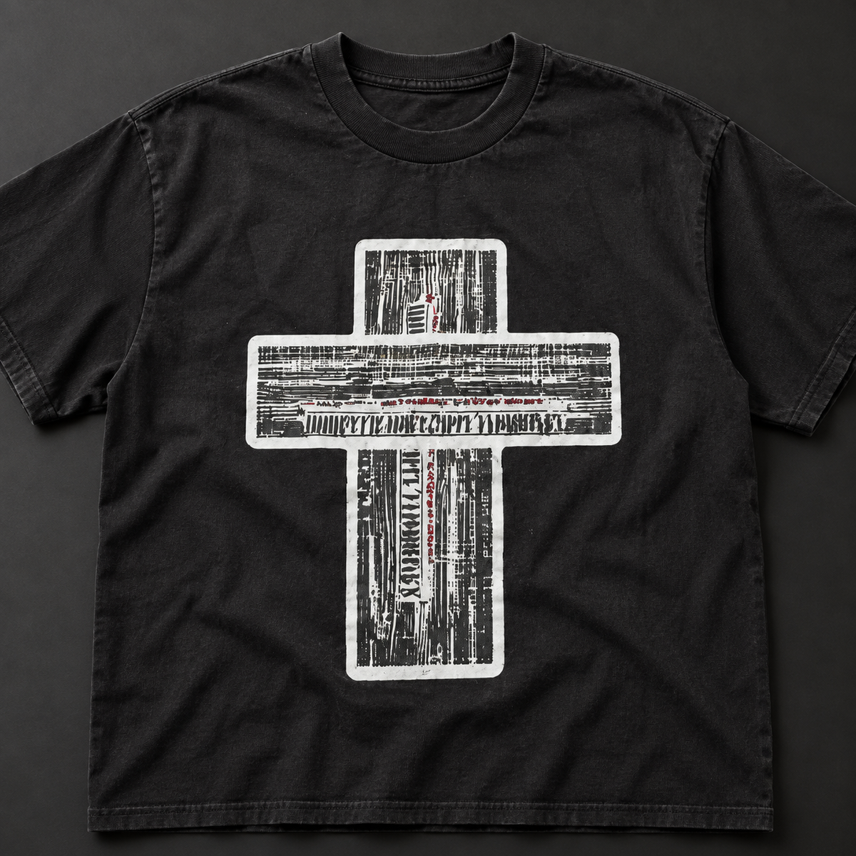 BAD — NEWSPAPER CROSS TEE