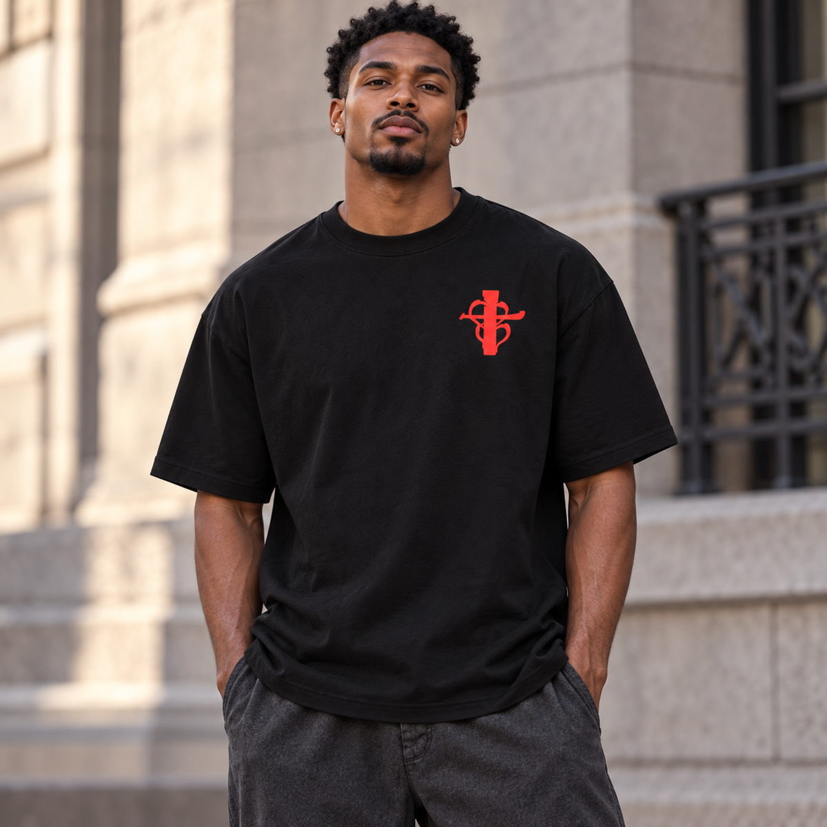 Cross my heart Tee Red Flag ship mark