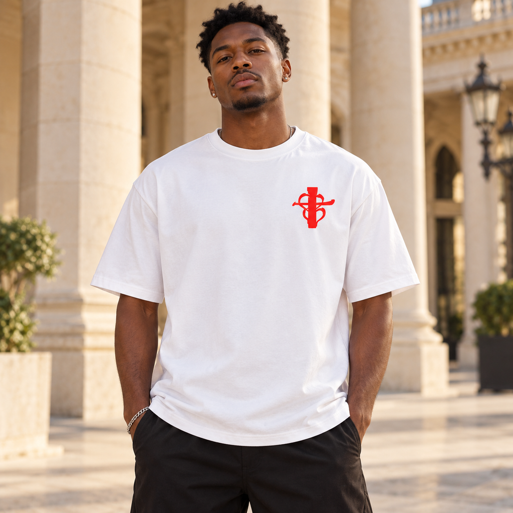 Cross my heart Tee Red Flag ship mark