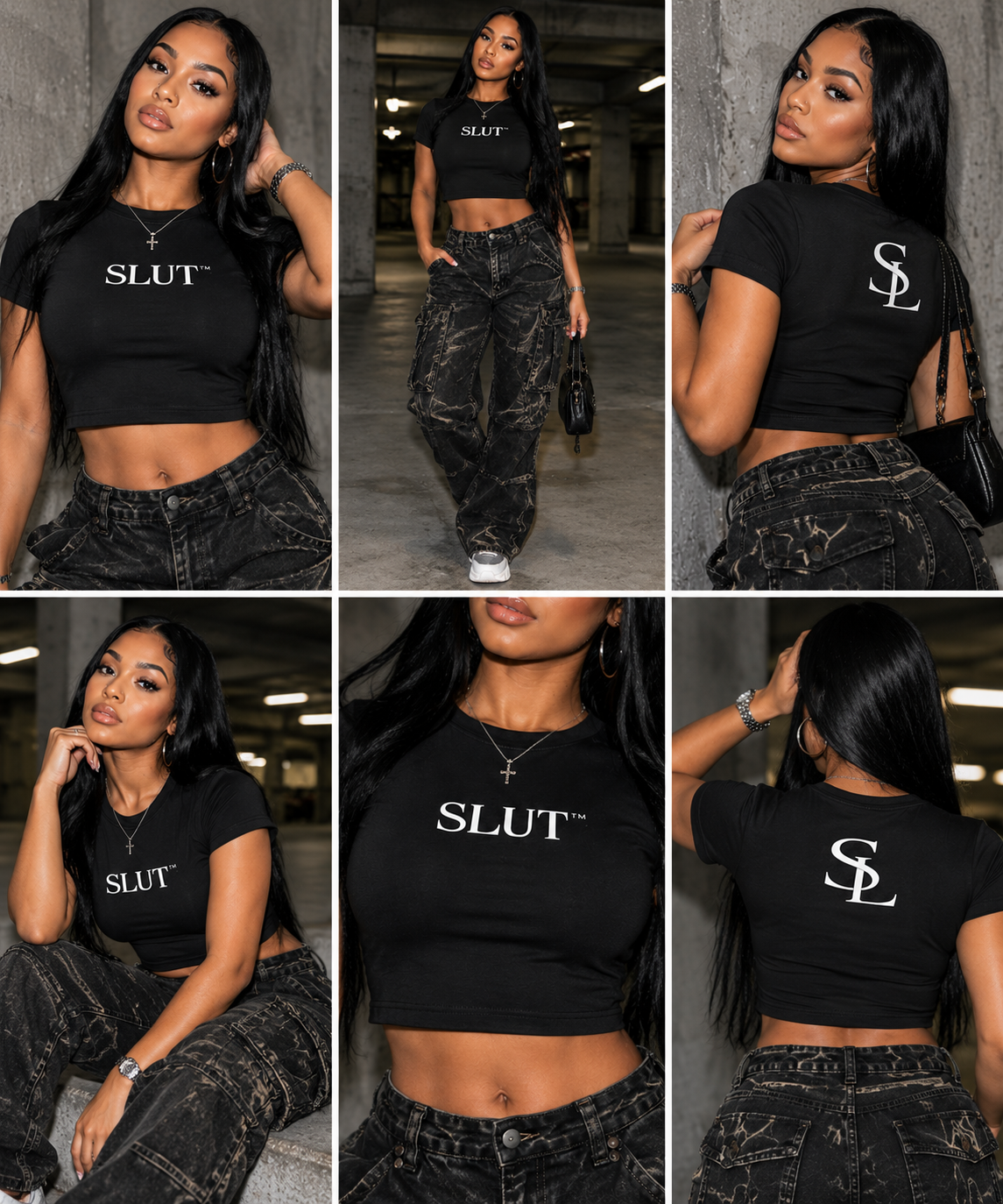 Fitted Crop Cotton SLUT Tee