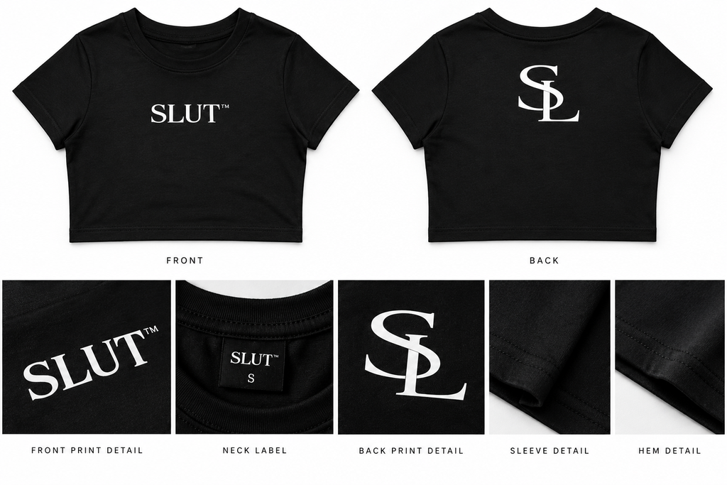 Fitted Crop Cotton SLUT Tee
