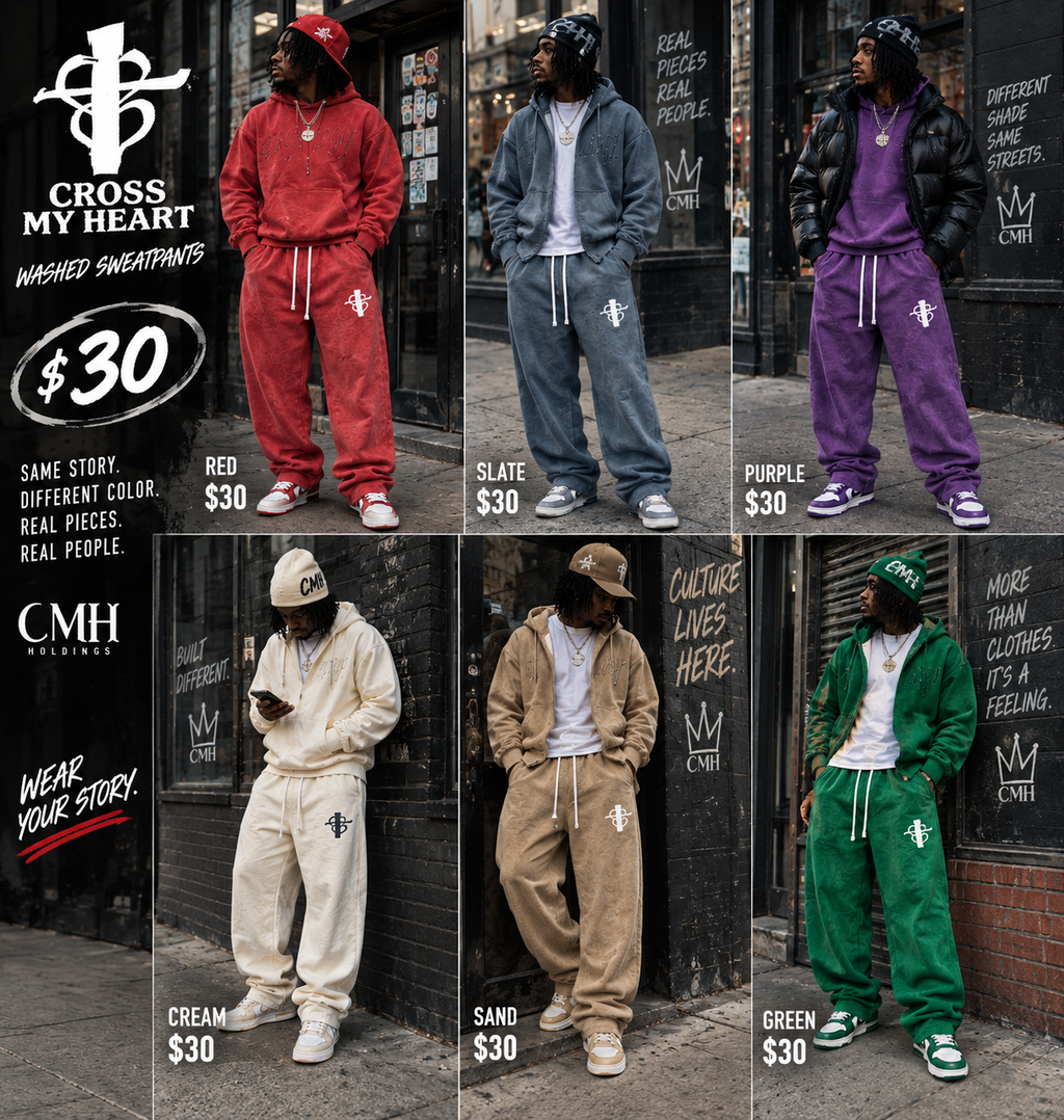 Cross my heart flag ship Unisex Vintage Wash Fleece Sweatpants