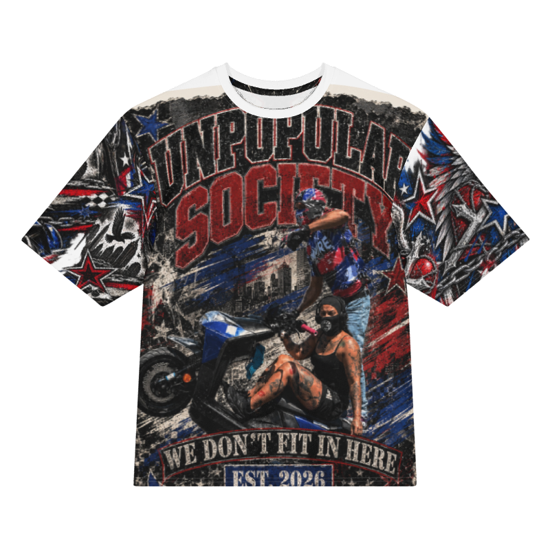 Unpopular society speed racer Oversized cotton t-shirt