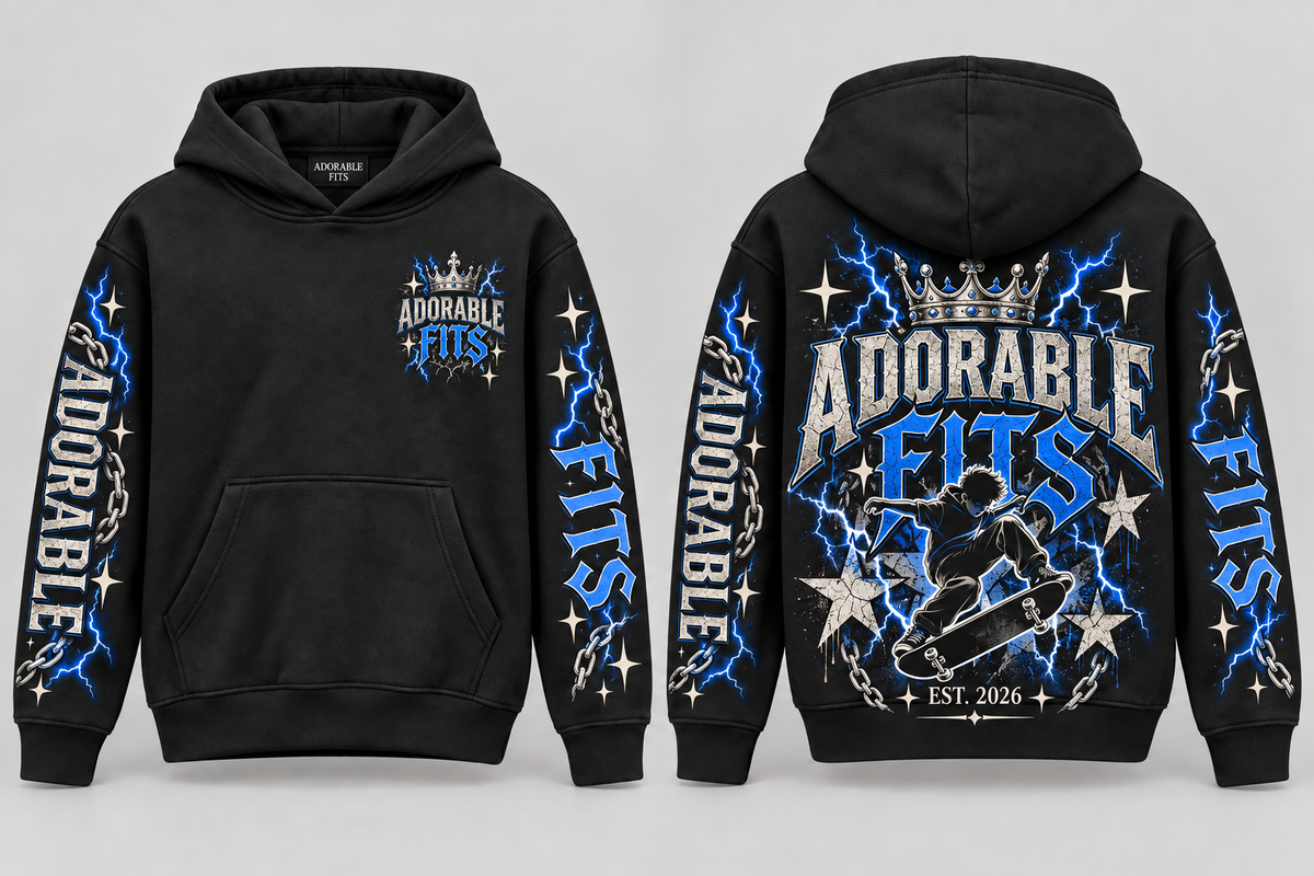 Adorable Fits boys lightning hoodie front and back
