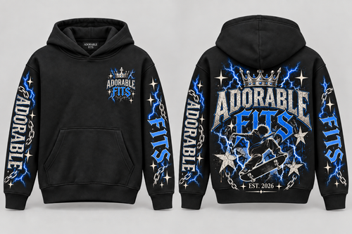 Adorable Fits boys lightning hoodie front and back