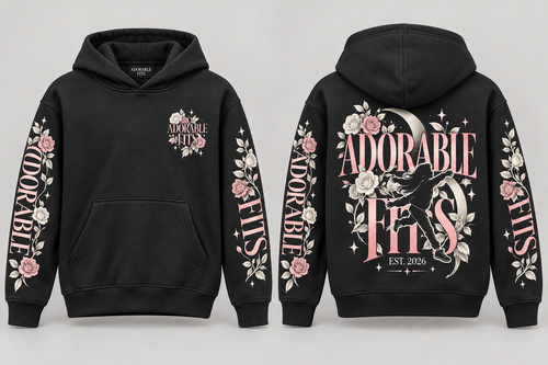 Adorable Fits floral youth hoodie front and back