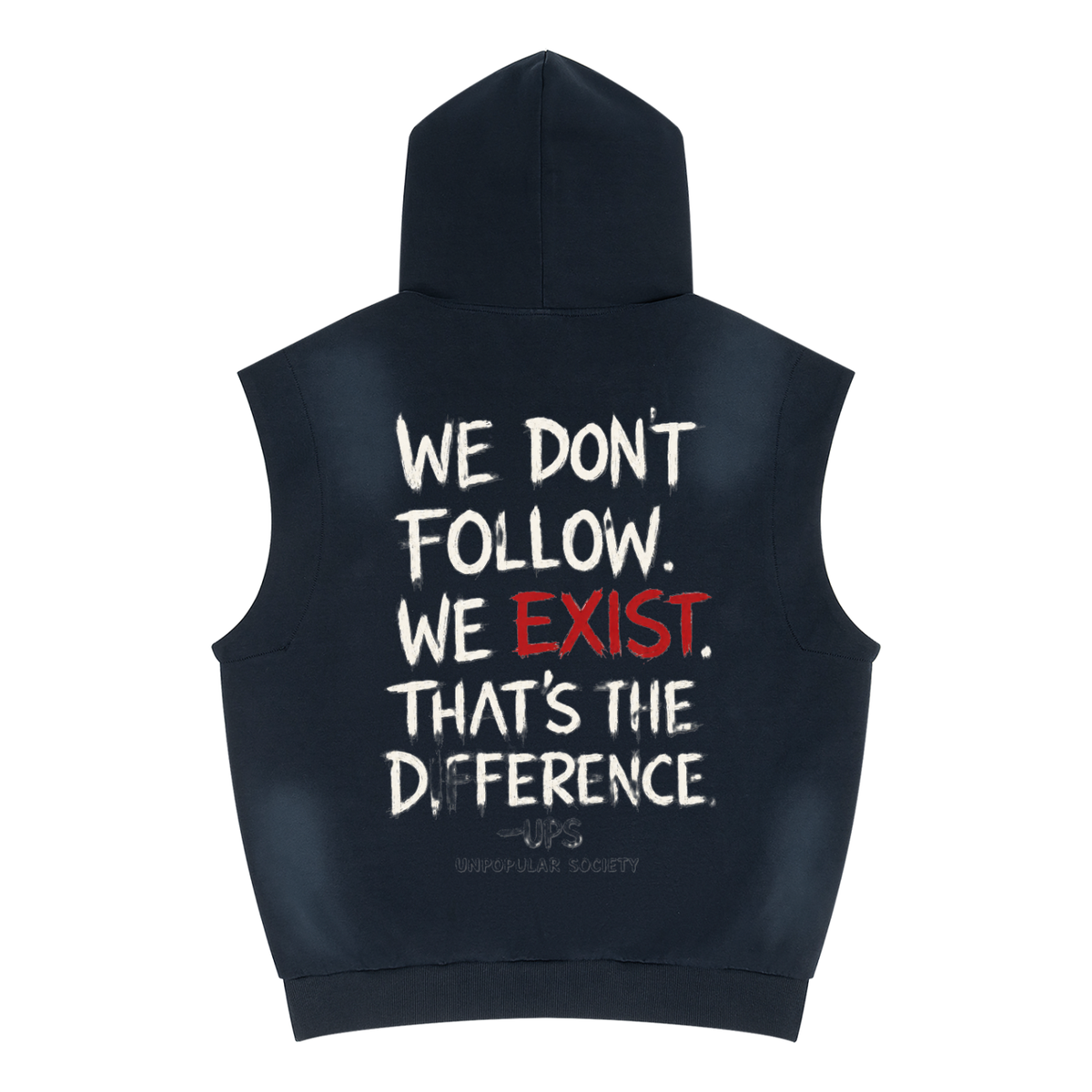 Unpopular society Unisex Vintage Wash Sun Fade Sleeveless Hoodie