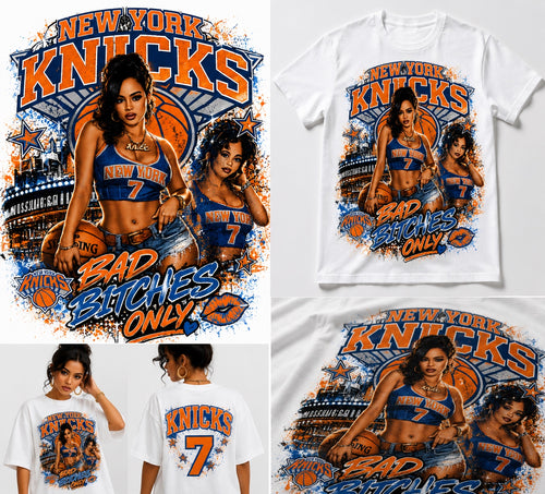 Bad Bitches Only Knicks Tee – White