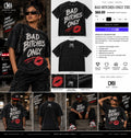 Bad Bitches Only vintage black tee product and model photos