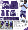Bleu Panda purple signature shorts product and model lookbook