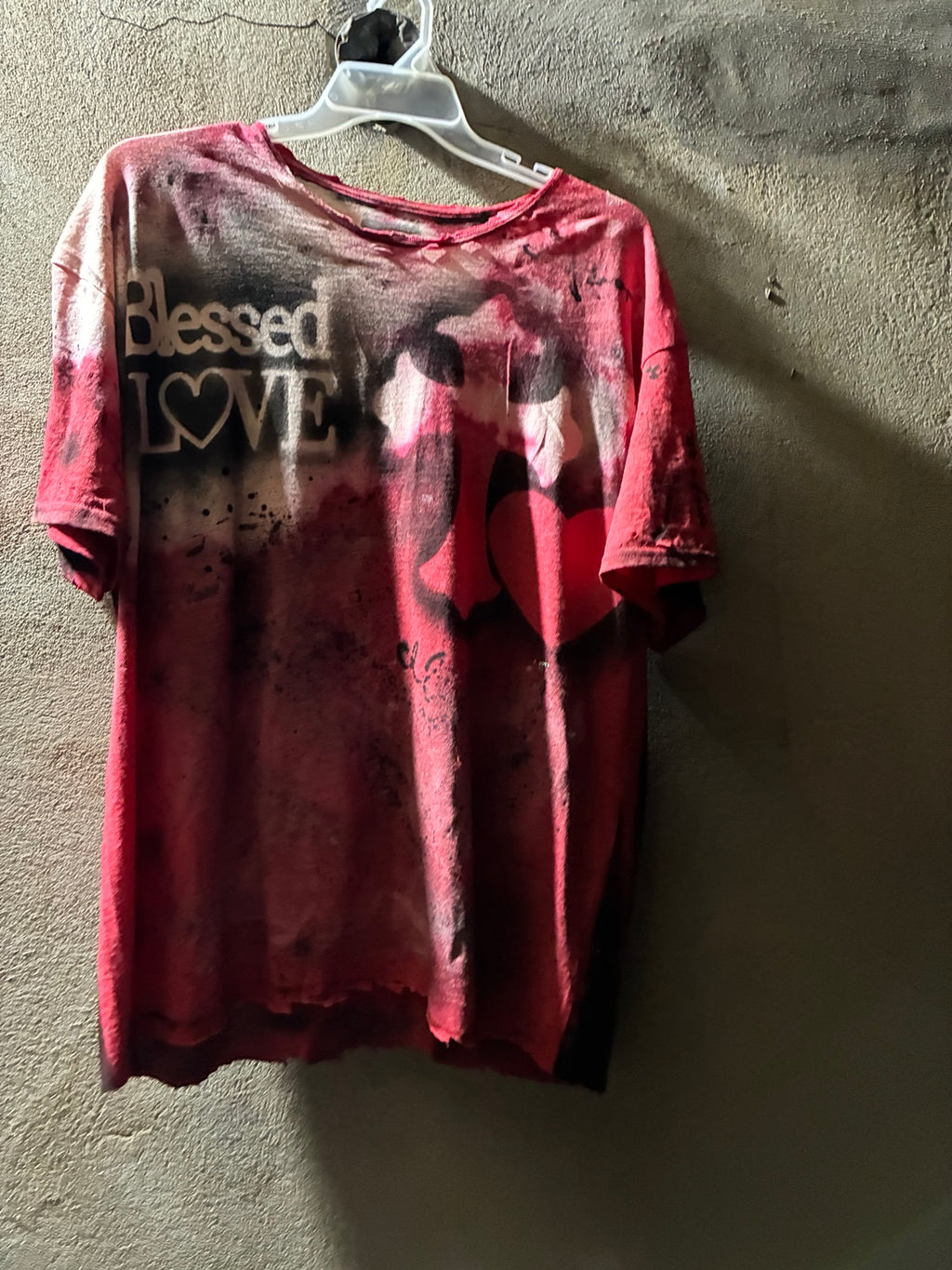 Blessed LOVE distressed tee front