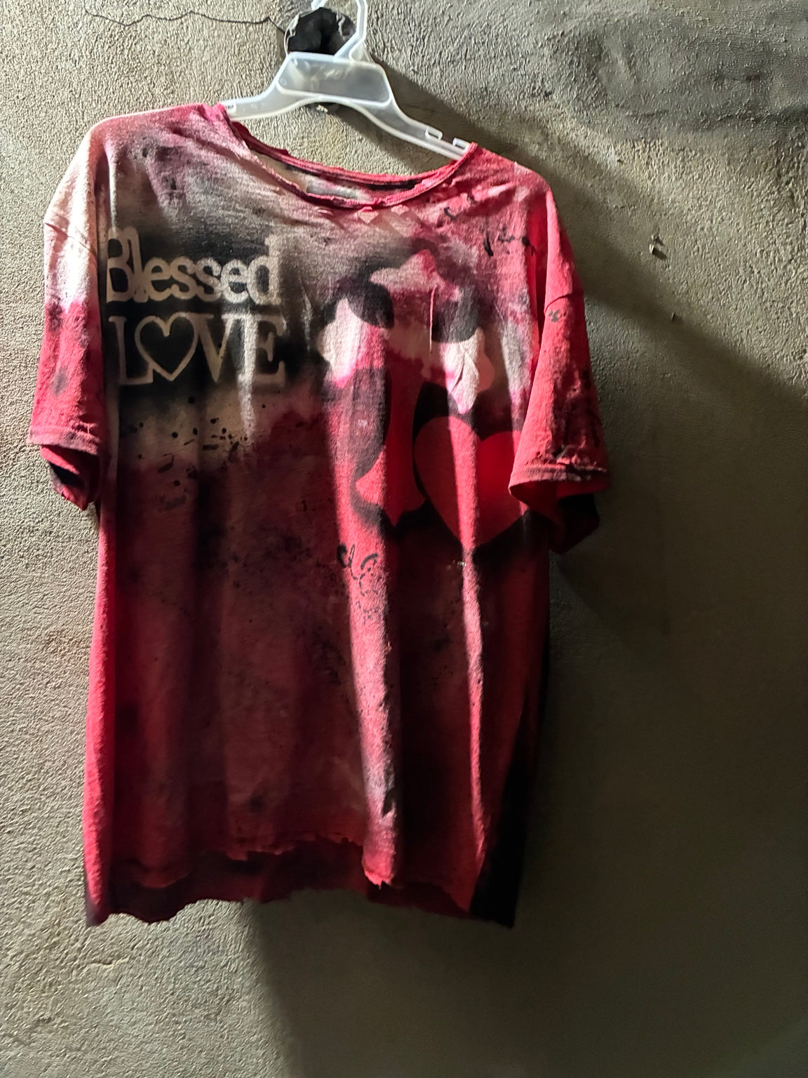 Blessed LOVE distressed tee front
