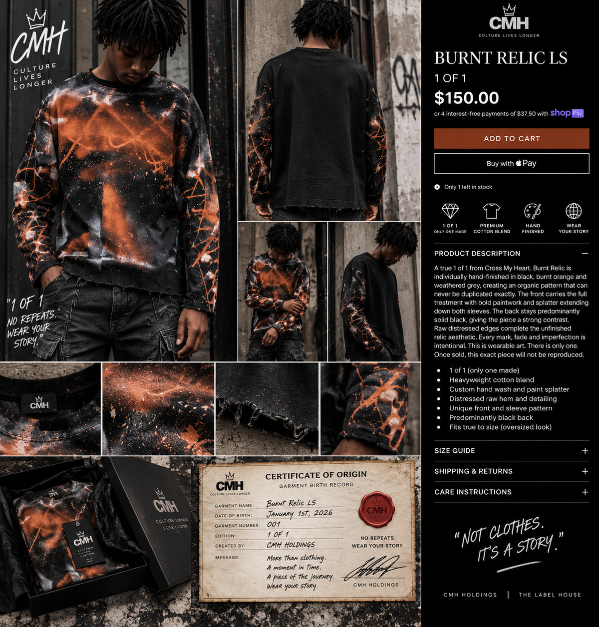 CMH Burnt Relic LS real-life model photos with Certificate of Origin