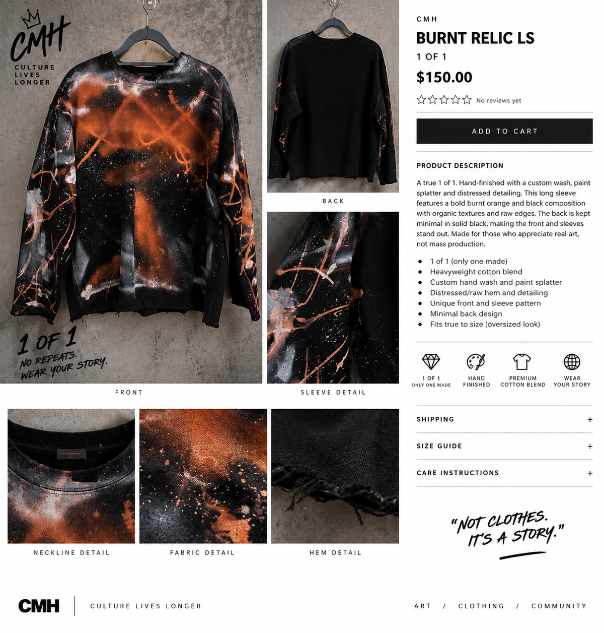 CMH Burnt Relic LS editorial product mockup