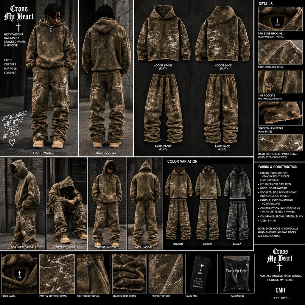 Cross My Heart stacked sweatpants construction details