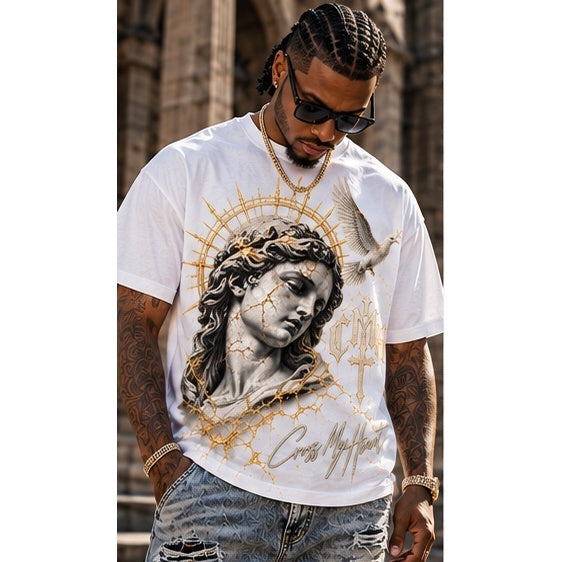 Cross My Heart Gilded Angel Relic Tee male model front