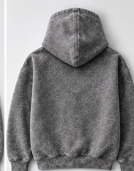 Cross My Heart washed gray hoodie plain back