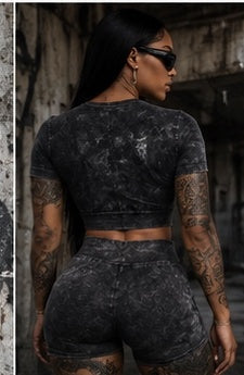 Cross My Heart limited edition washed women's set urban model back view