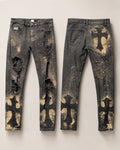 Cross My Heart 1 of 1 distressed relic denim size 32 front and back