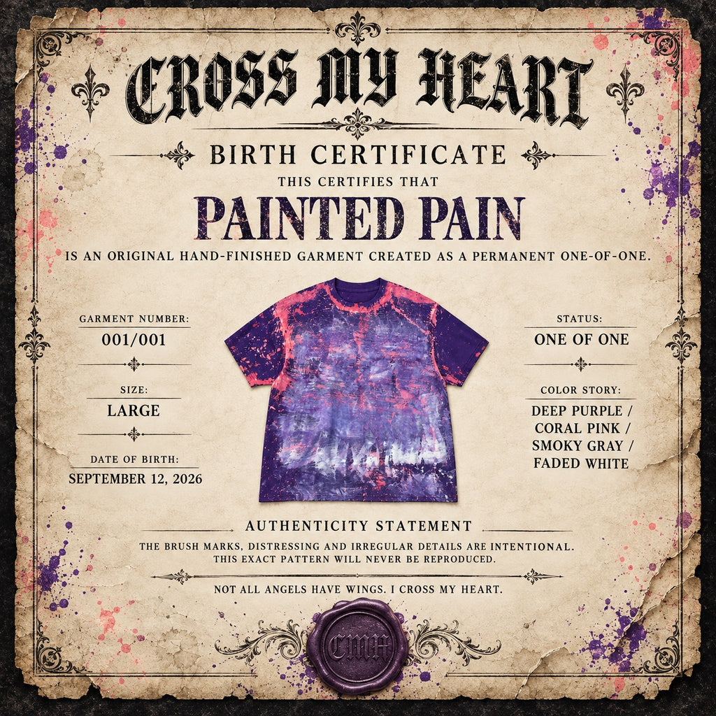 Cross My Heart Painted Pain birth certificate