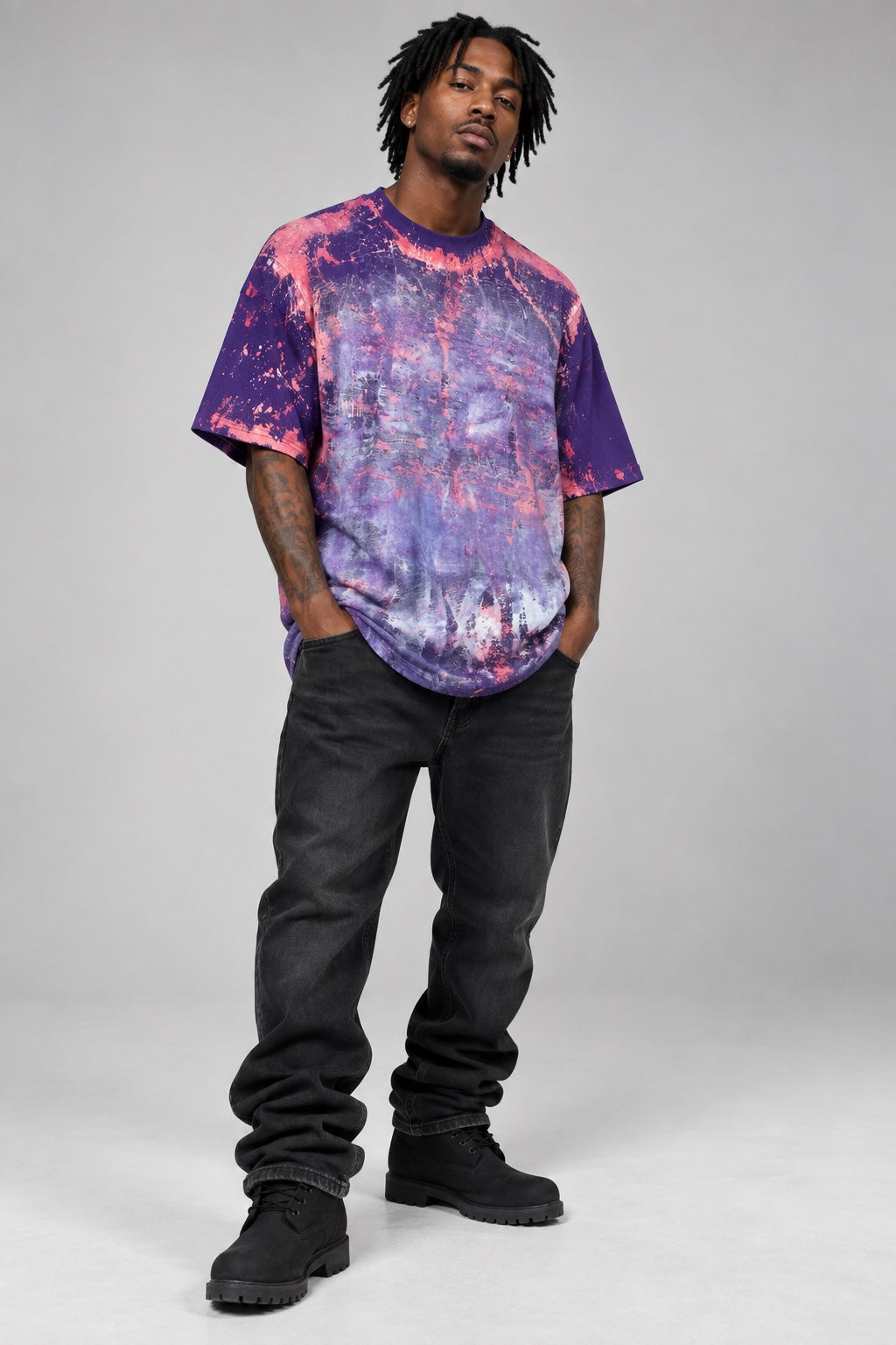 Cross My Heart Painted Pain one-of-one tee studio photo with black jeans