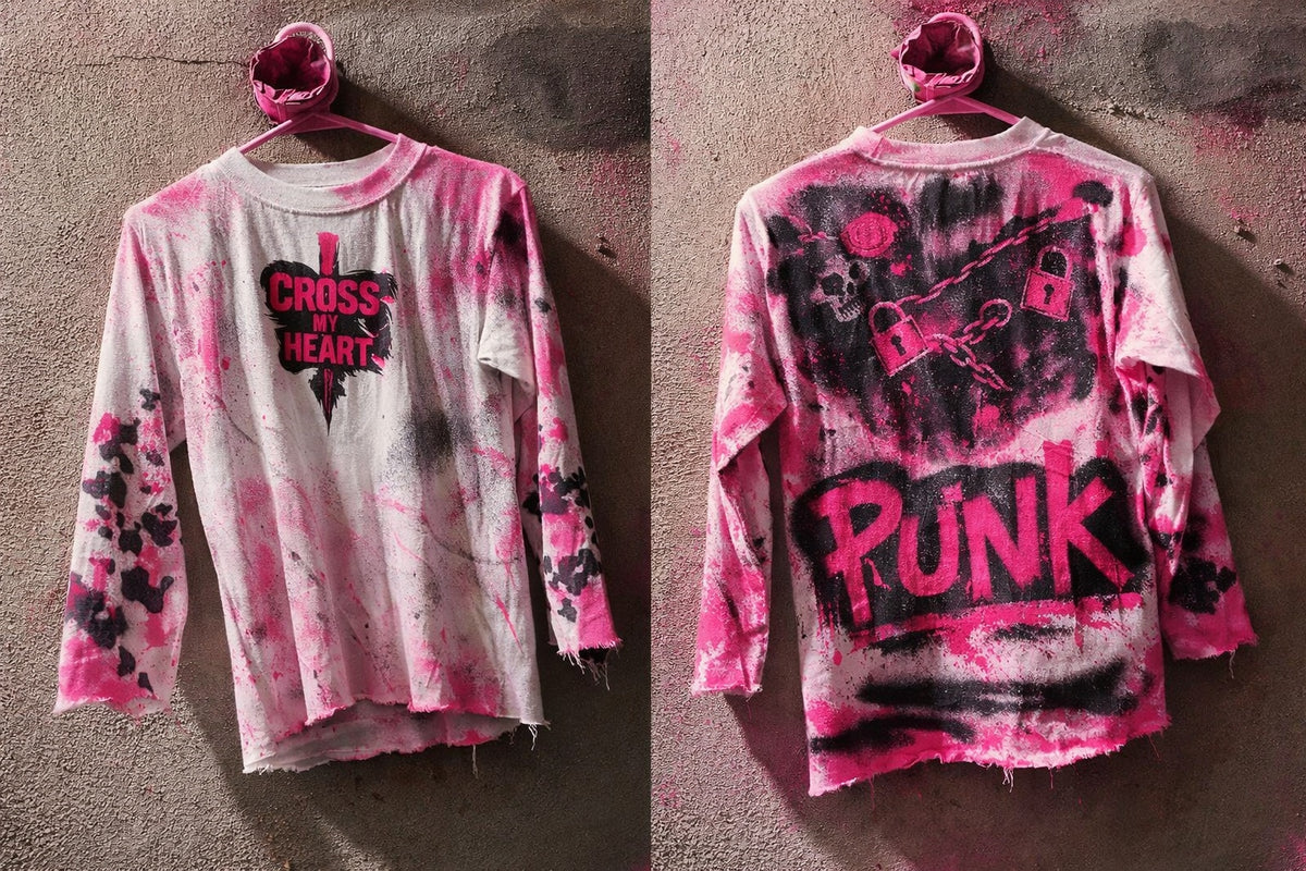 Pink Red PUNK one of one front and back