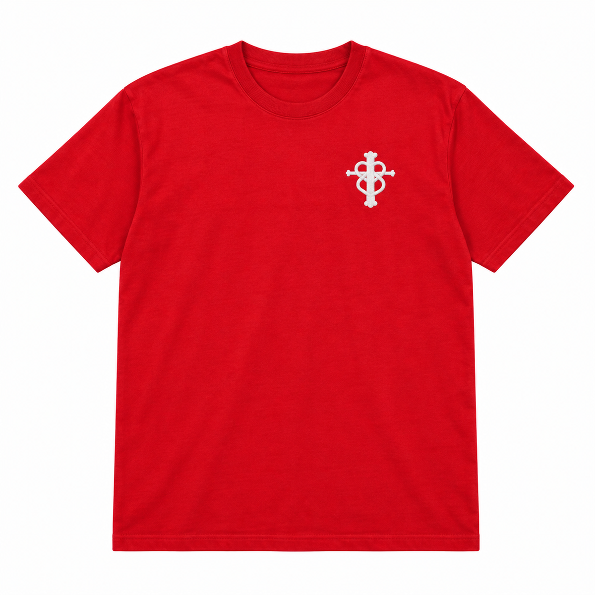 Cross My Heart red Flag Ship Mark Tee front