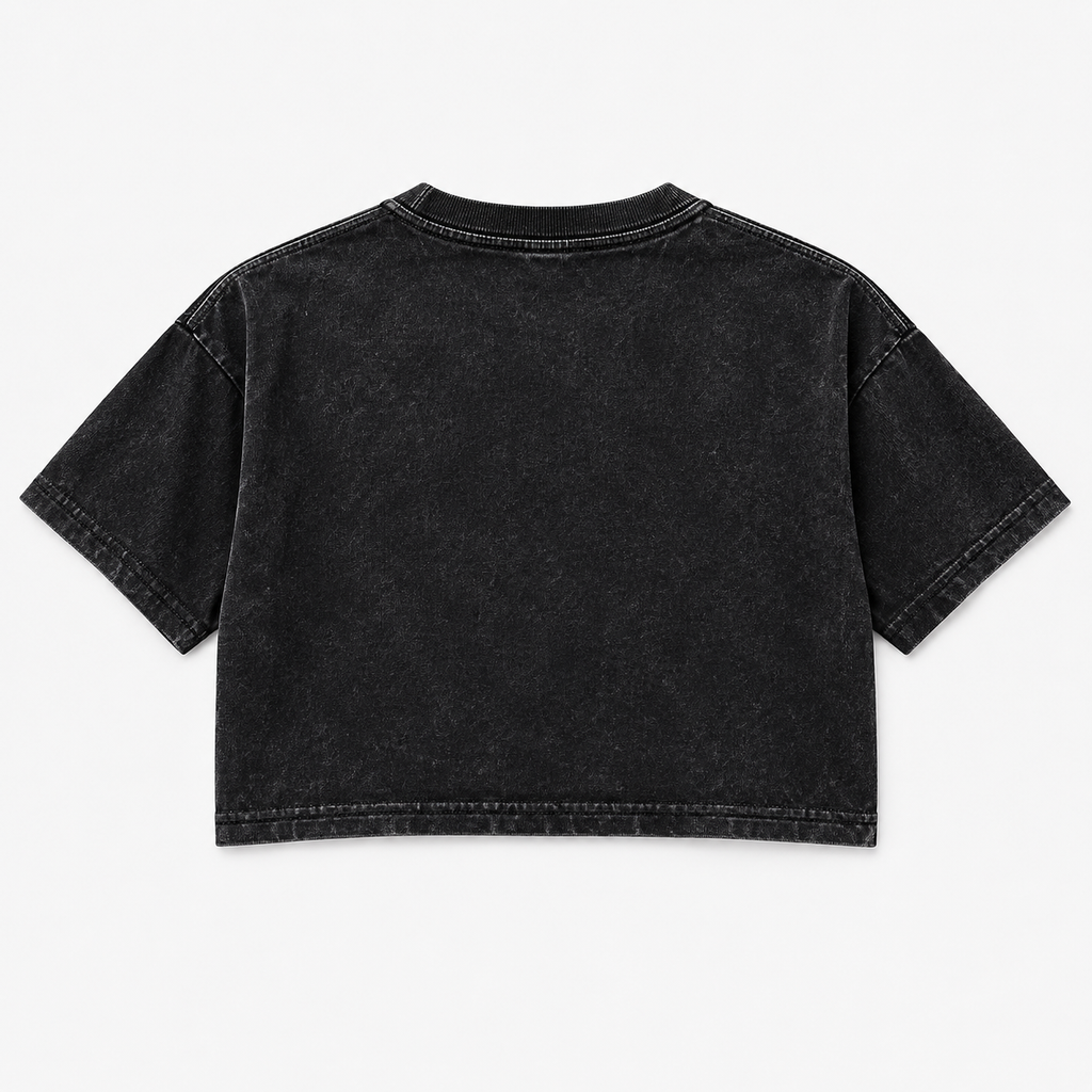 Back view of Sacred Relic women's crop tee