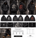 Cross My Heart Sacred Wash Hoodie model and product lookbook