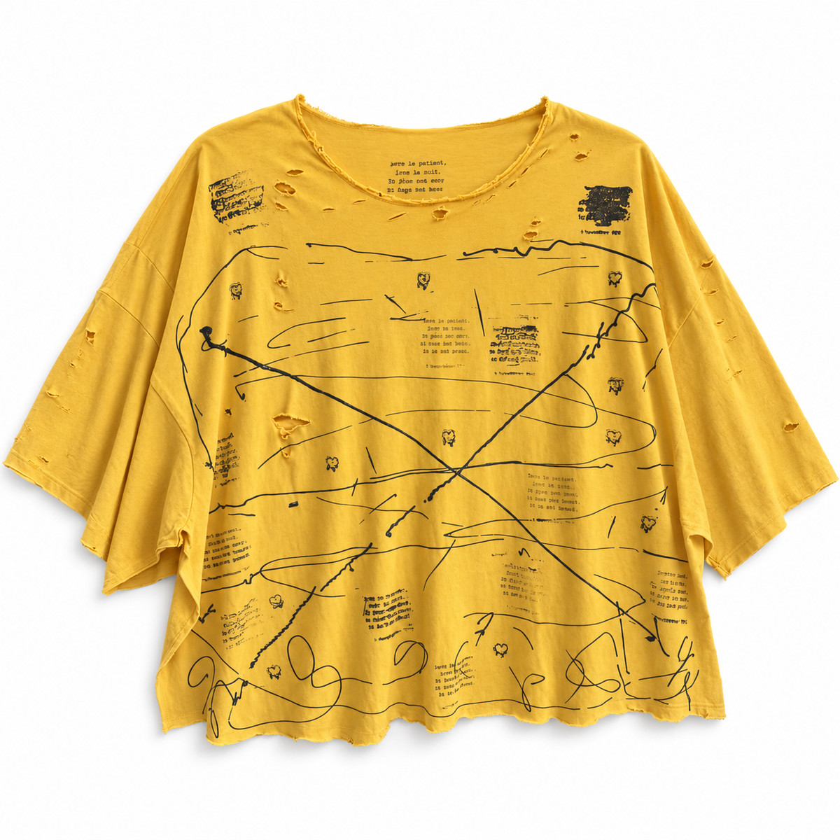 Golden Lines distressed art top front